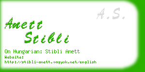 anett stibli business card